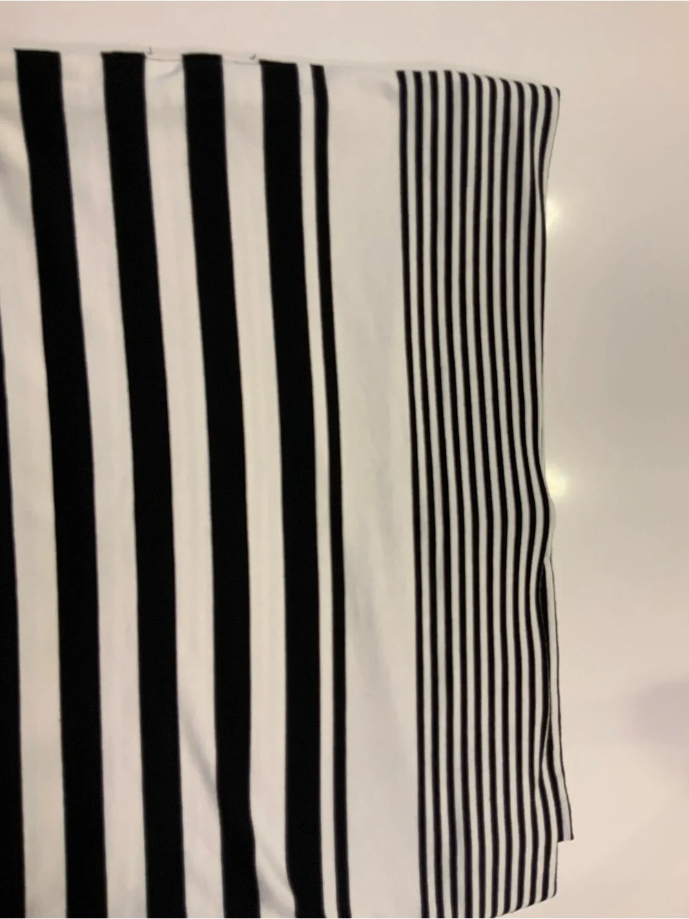 LOFT Black and White Striped Pencil Skirt